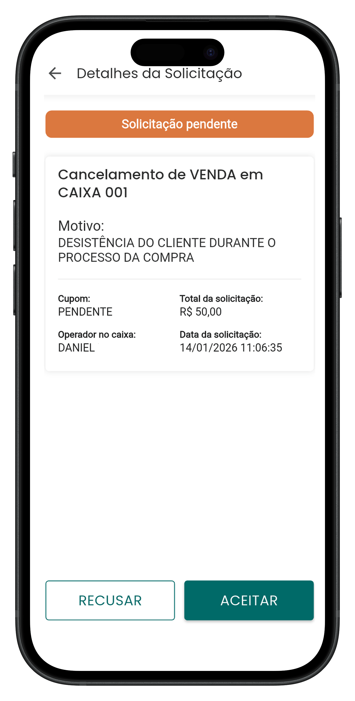 Smartphone exibindo o aplicativo GestorAuth com notificações de autorização em tempo real